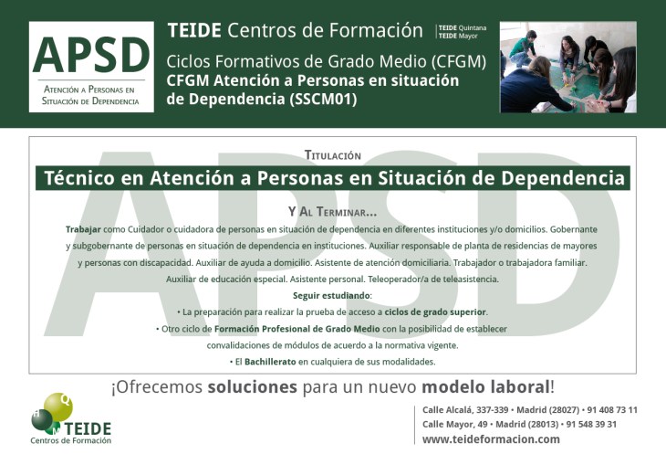 CFGM Atención a Personas en Situación de Dependencia TEIDE