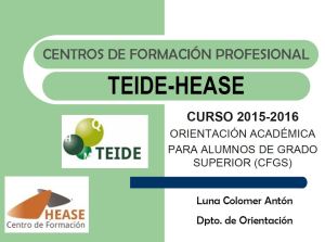 Orientación Académica CFGS Orientación Académica CFGS